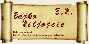 Bajko Miljojčić vizit kartica